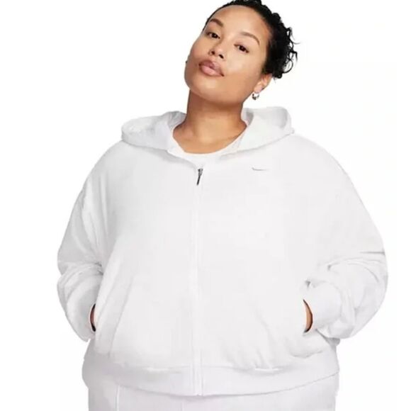 NWT Women's NIKE Loose Fit French Terry Full Zip Chill Hoodie Size 1X - Picture 1 of 7